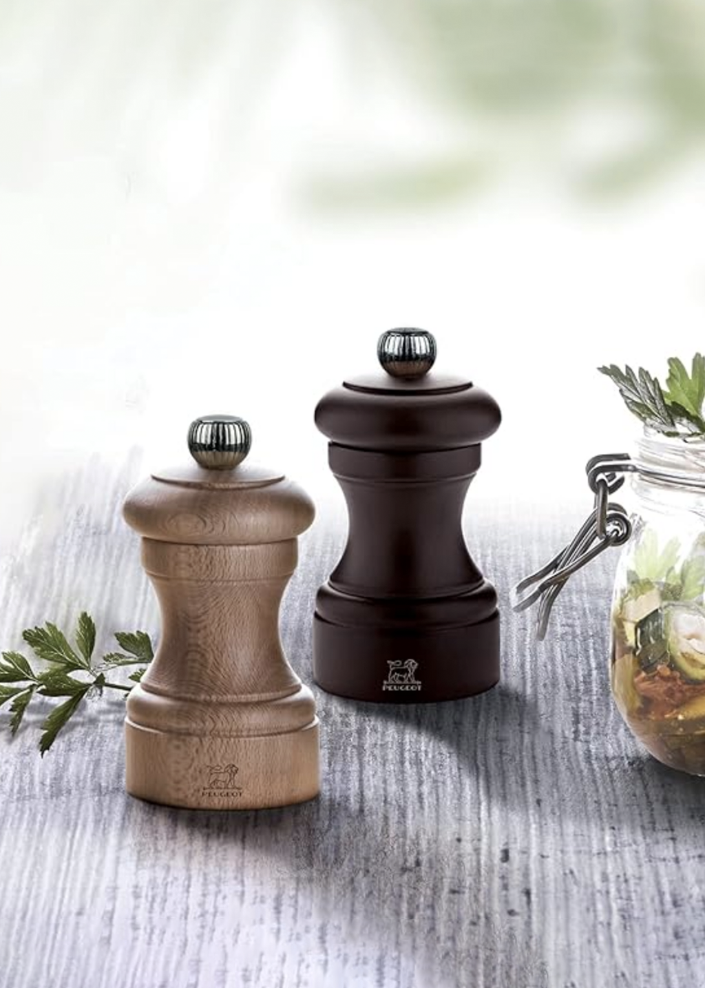 4" Salt & Pepper Mills Set | Choc/ Nat.