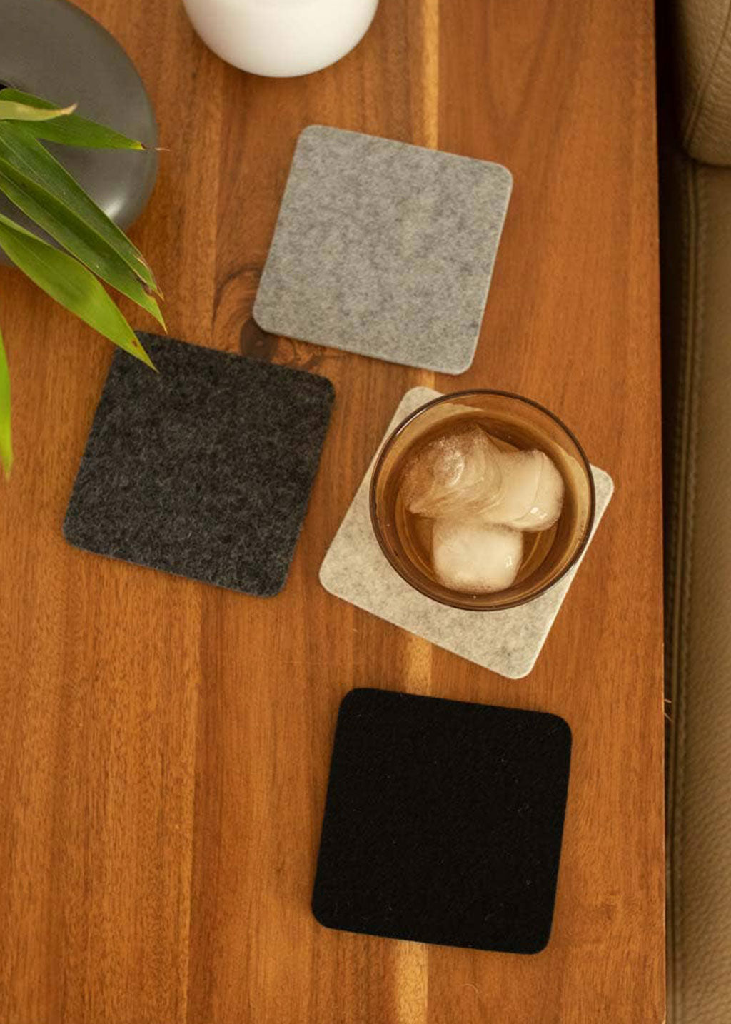 Merino Felted Square Coasters 4p