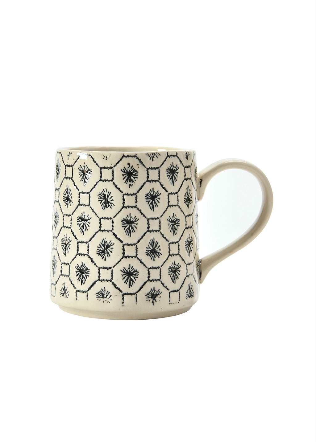 Hand-Stamped Stoneware Mug | Tile