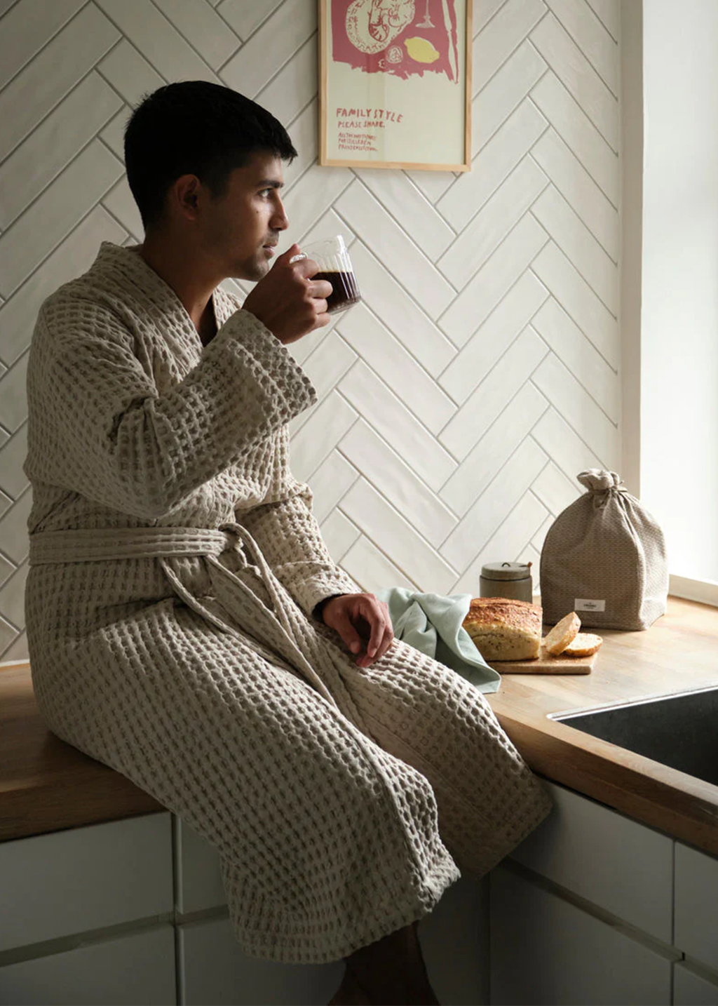 Big Waffle Bathrobe | Stone