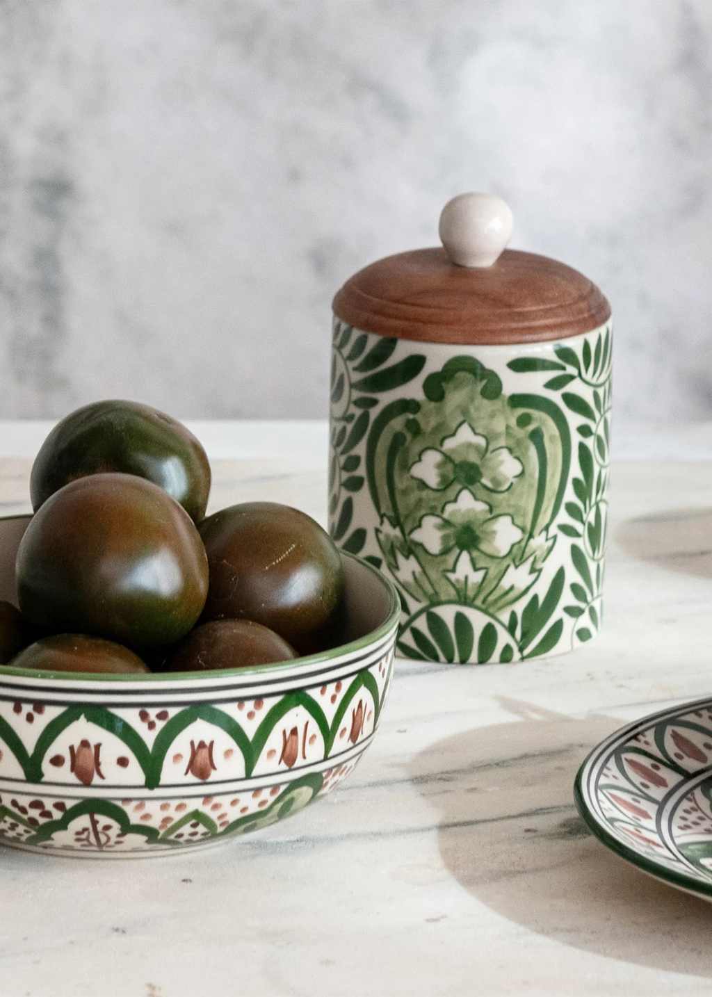 Botanical Stoneware Canister
