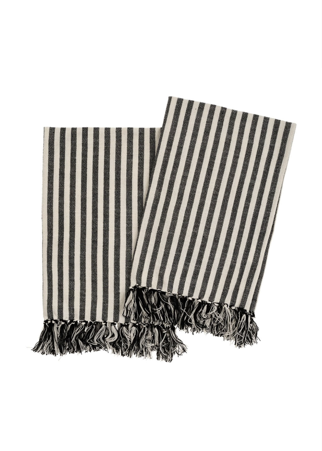 Bengal Stripe Hammam Hand Towels S/2 | Black