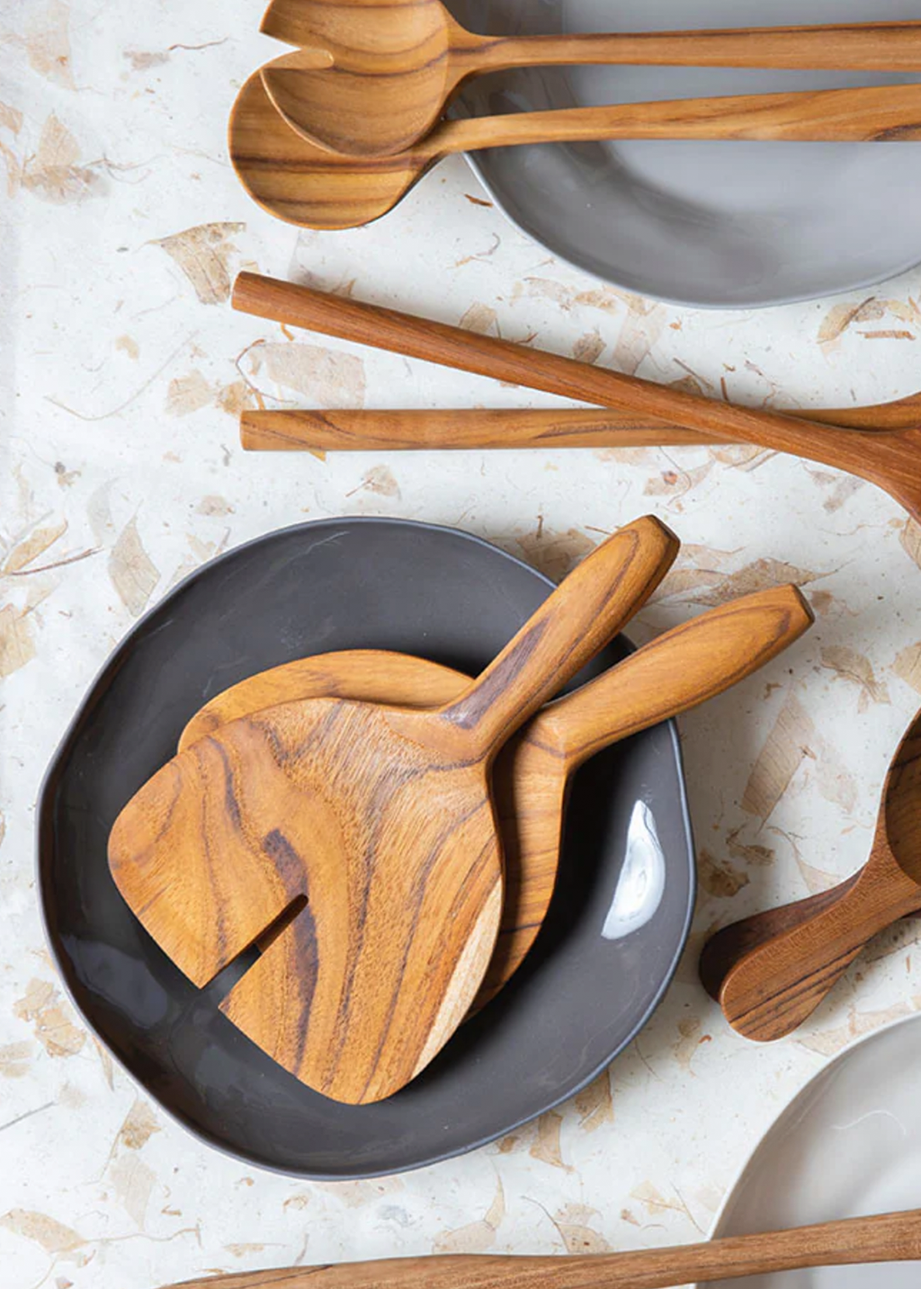 Teak Wide Serving Set