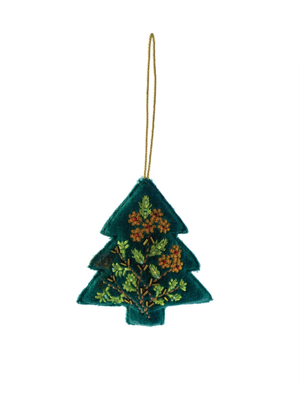 Velvet Beaded Tree Ornament