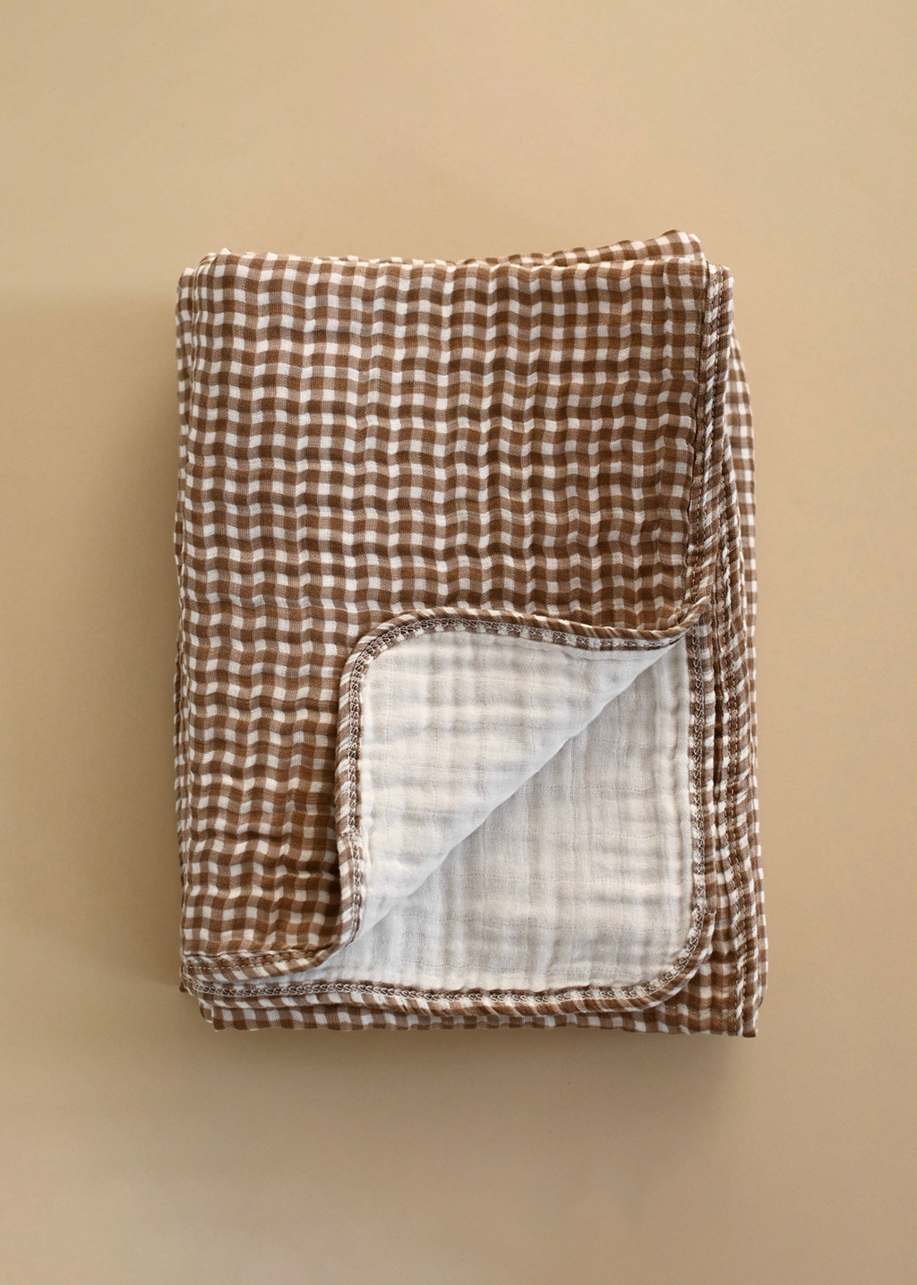 Minika 6-Layer Muslin Quilt | Vichy Brown Gingham