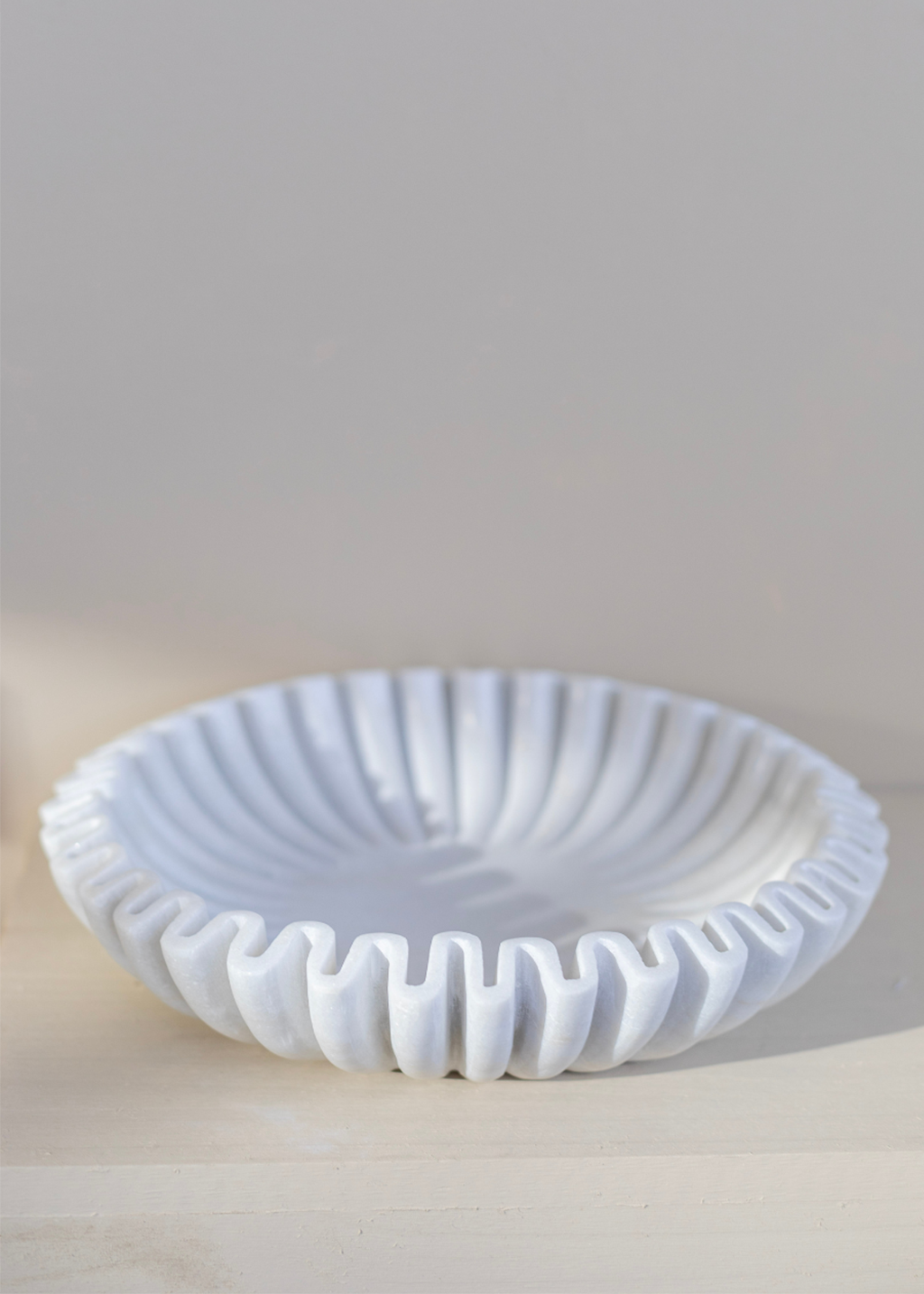 Marble Fluted Scalloped Bowl | S