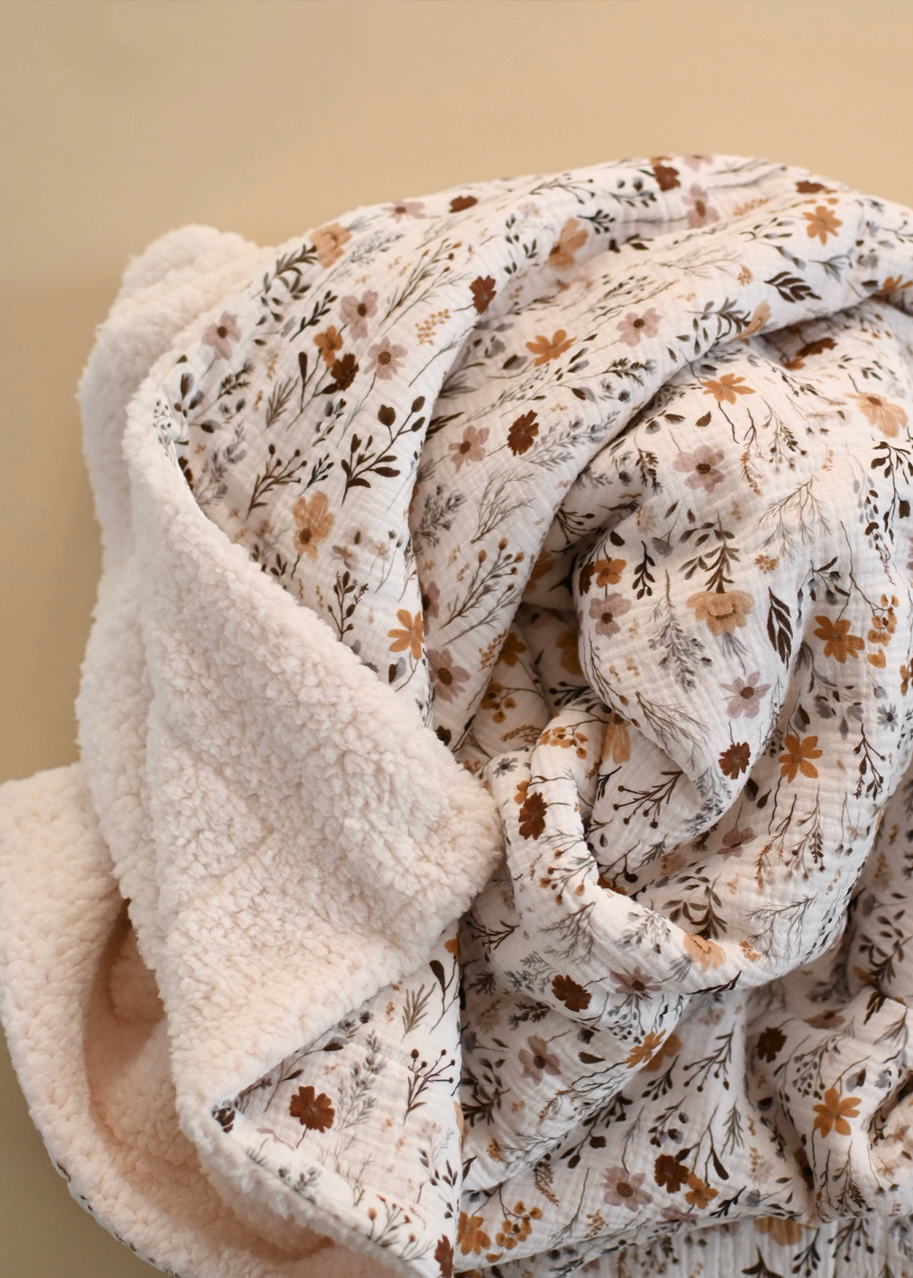 Muslin & Sherpa Blanket | Wildflowers